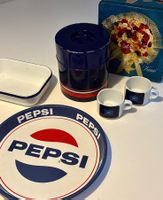 70`ER JAHRE KONVOLUT, VINTAGE, BLAU-ROT, PEPSI, DOSEN